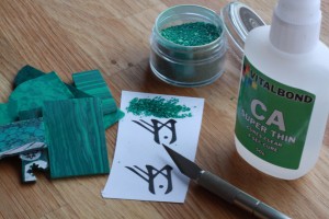 Cyanoacrylate & Malachite Granules